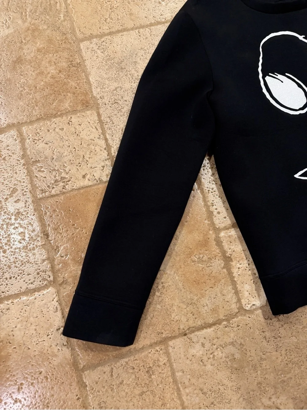 Gucci 2016 Snoopy Peanut / Tiger Embroidery Black Crewneck Sweatshirt